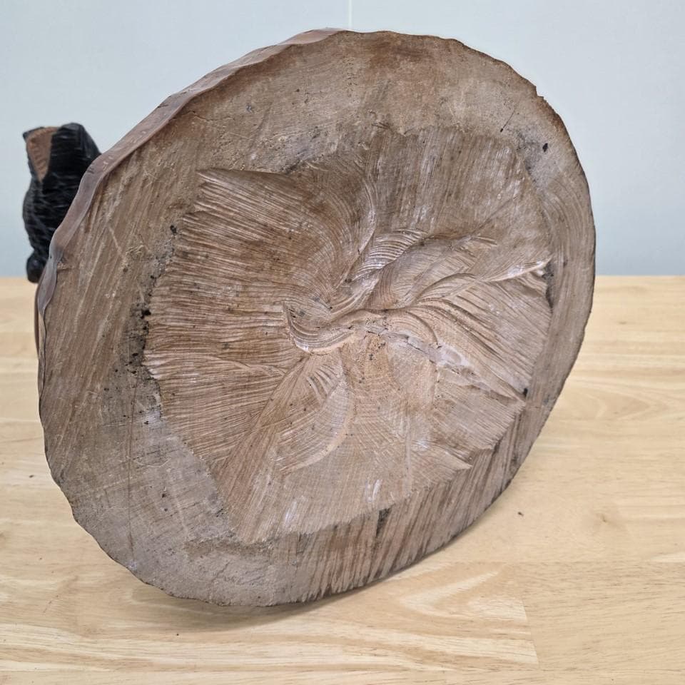 木製クマと魚の彫刻 大 堀井民芸 一刀彫 郷土玩具 農民美術