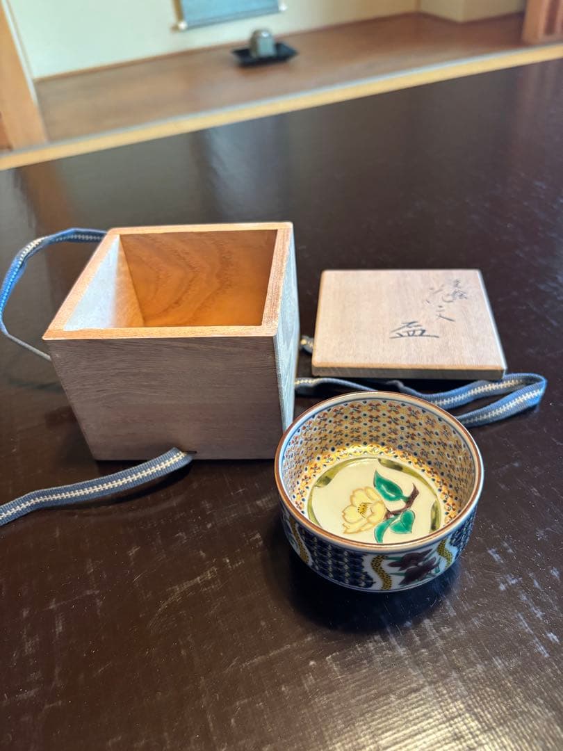 九谷焼　名工故河上龍三作　盃