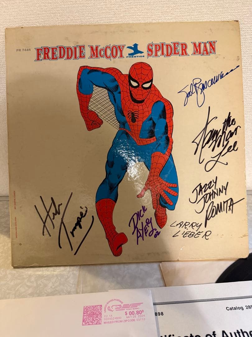 空*様 超希少！1966年代物スパイダーマンLP 6名直筆サイン COA付