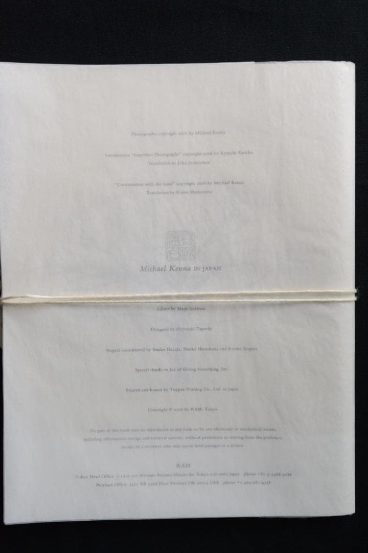 【Michael Kenna：IN JAPAN】新品・未読品　サイン入り