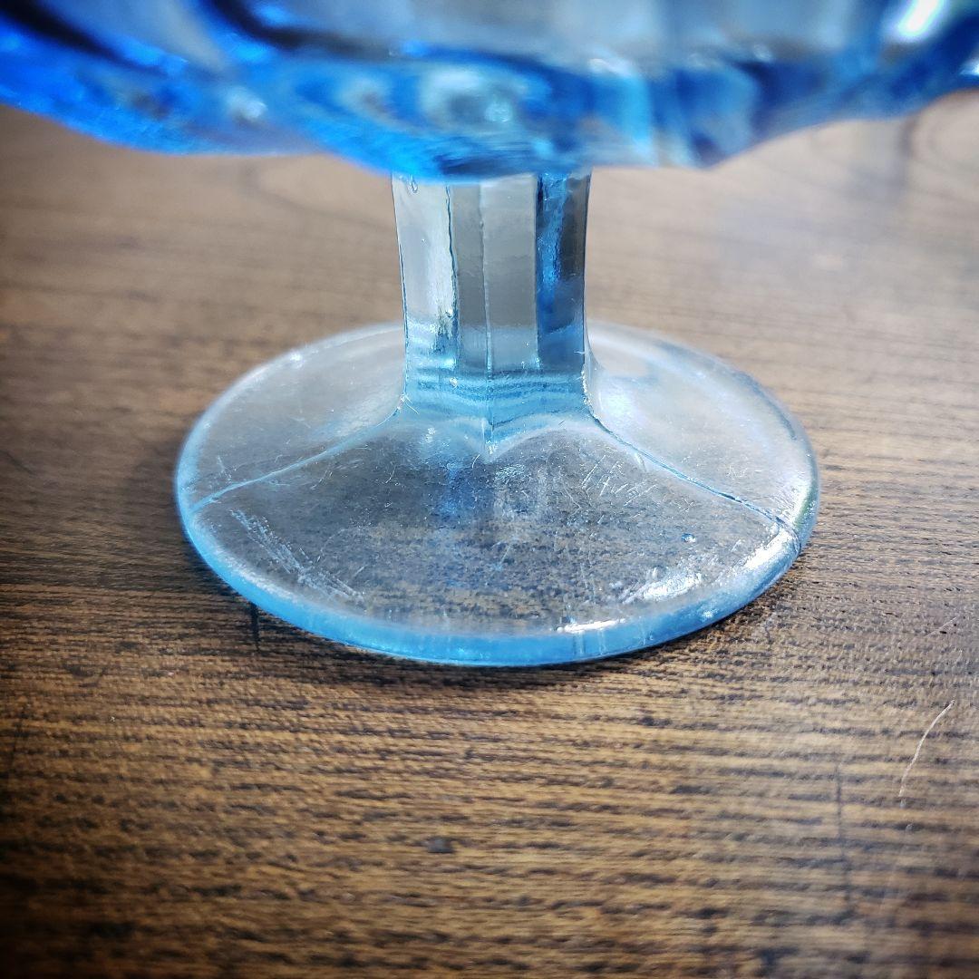 氷コップ　ガラス　アイスクリーム　レトロ　プレスガラス　2客