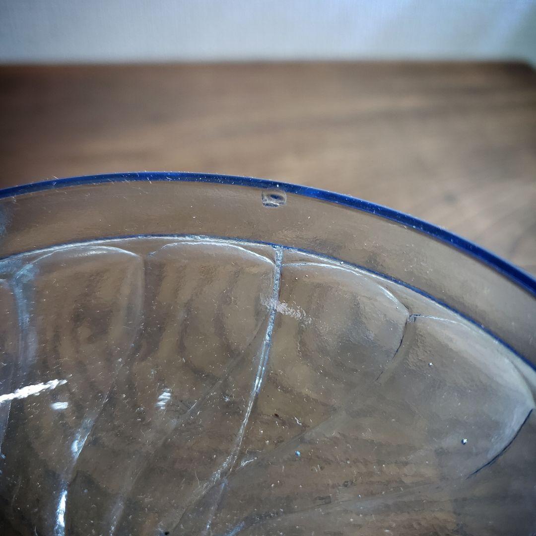 氷コップ　ガラス　アイスクリーム　レトロ　プレスガラス　2客