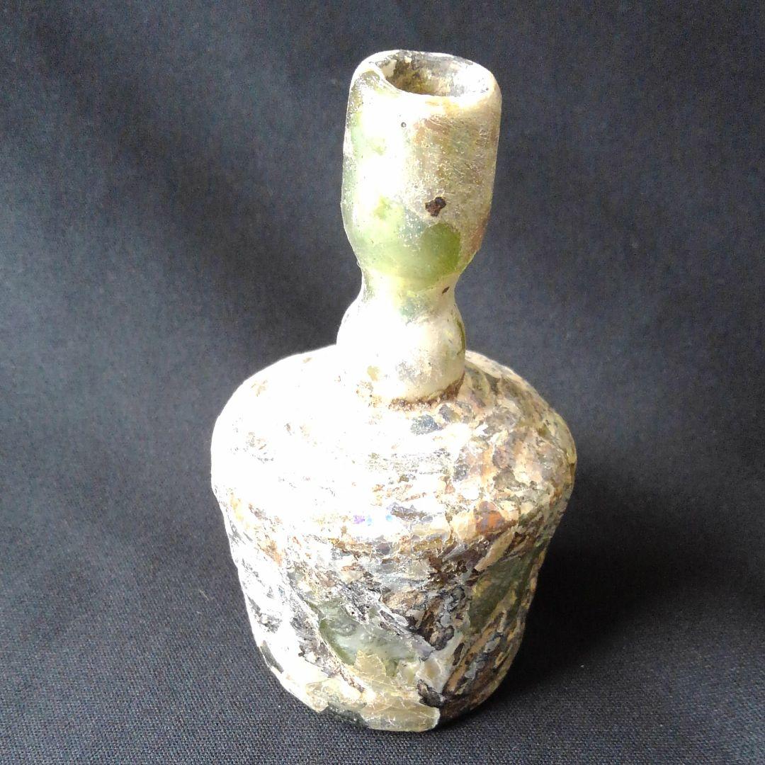 古代ガラス　銀化　光彩　美術館級　グラス　綺麗　貴重　骨董　茶道具