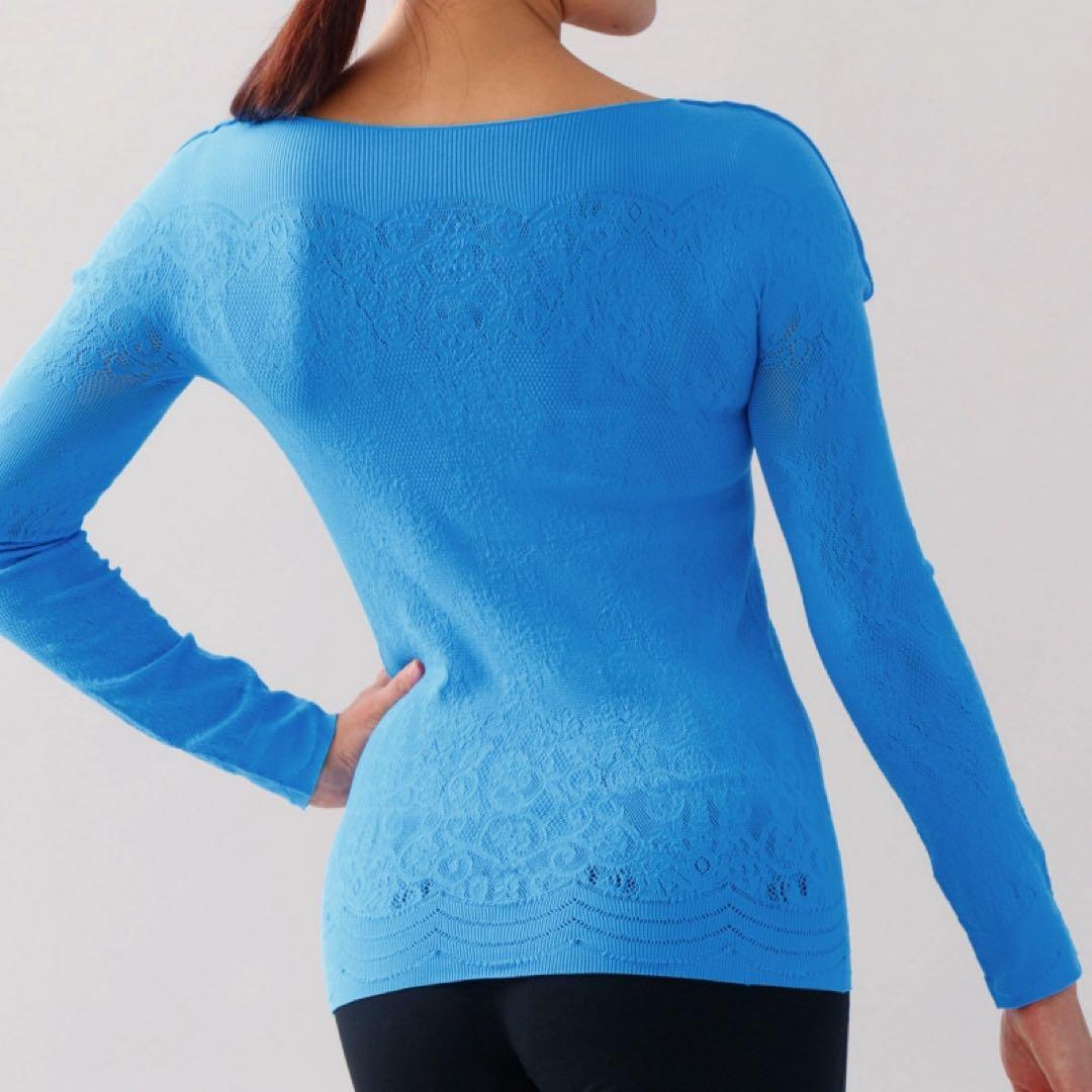 チャコット　長袖　水色　青　ブルー　フラダンス　社交ダンス　フラメンコ　ヨガ