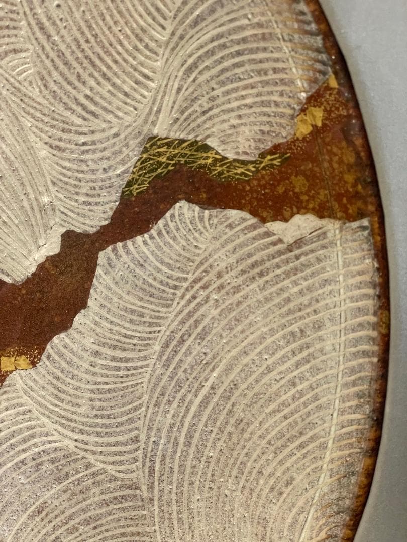 九谷焼　谷敷正人作　陶額雪月花『雪』飾絵皿　飾皿　陶板画　額装