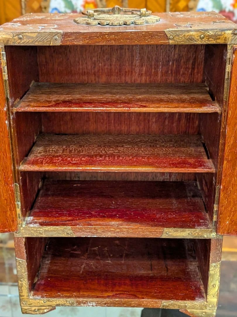 アンティーク 中国 宝石箱 キャビネット 高さ25㎝×横17.5㎝×奥行12㎝
