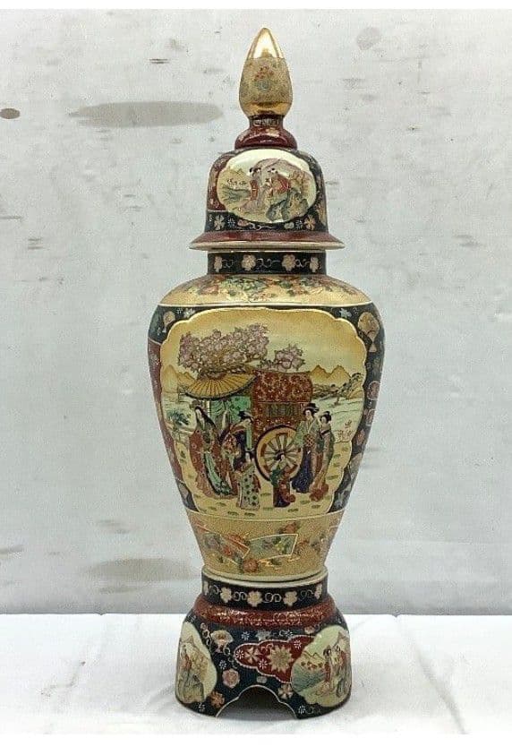 【レア 超大型 美品】薩摩焼 沈降壺 高さ約130cm 花瓶 古中国 飾り壺 1