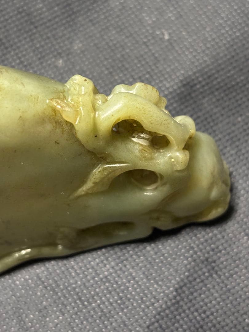 中国古美術品　清の時代　和田青玉 砡　筆洗　蘇工　188g