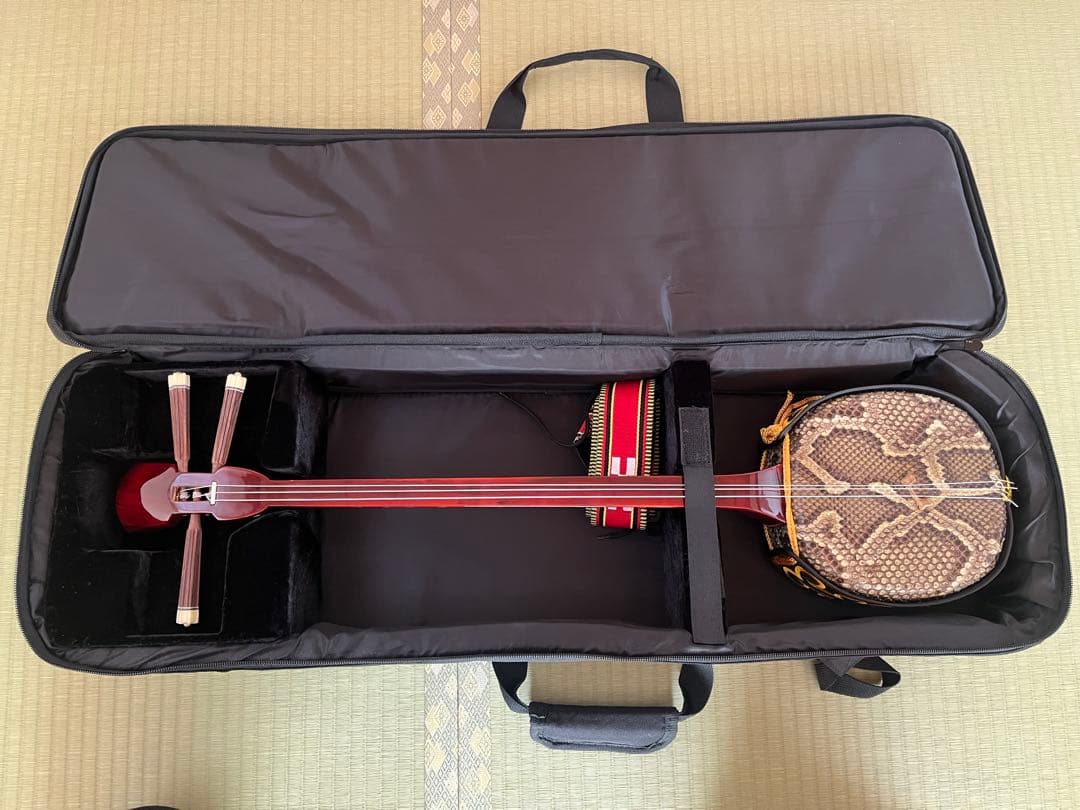 三線本体 ケース ストラップ 爪 予備弦 教本付き