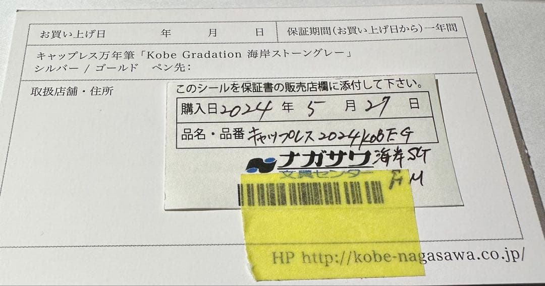 【ナガサワ限定】海岸ストーングレー 万年筆 パイロット キャップレスデシモ FM