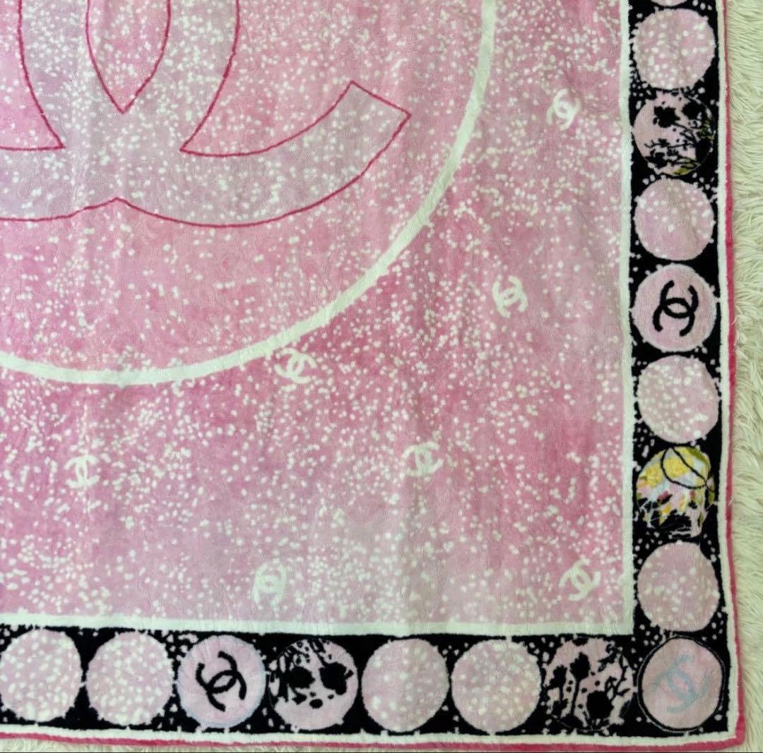 CHANEL シャネル ココマーク コットン ビーチタオル　ブランケット ラグ