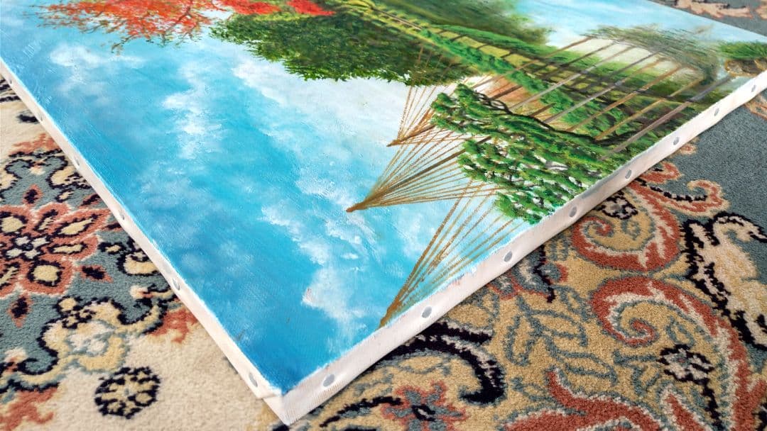 「秋の兼六園」F10 油絵 絵画 風景画 油彩画 額縁 原画