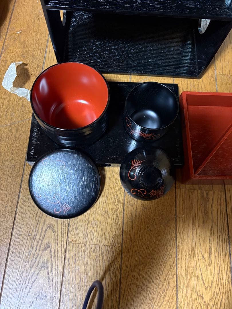 茶道具　野点弁当セット　漆器セット 5客セットで　未使用です。