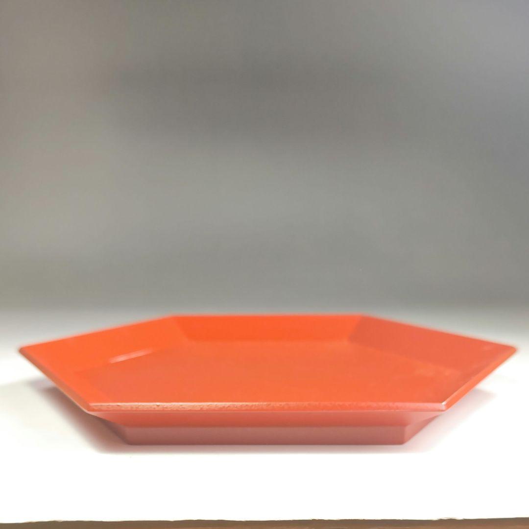 ウ299 盆『塗師　助田宗明』『宝珠盆　朱塗　六角盆　共箱』茶道具　漆塗