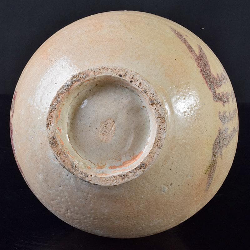 大発 中国　釉裏紅　花文　玉壺春瓶　金継ぎ直し　V　R7961