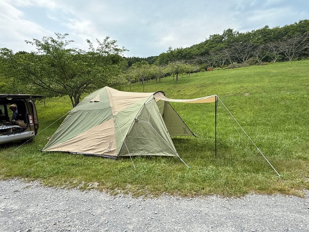 【前方ポール付】DODザワンタッチテントL タンカーキ4〜5名初心者簡単 廃盤品