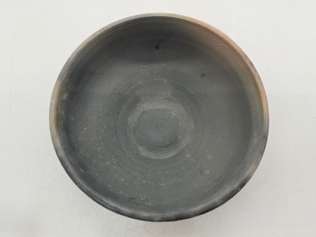 坂田甚内作　灰陶　鉢　葉紋　送料込み250611