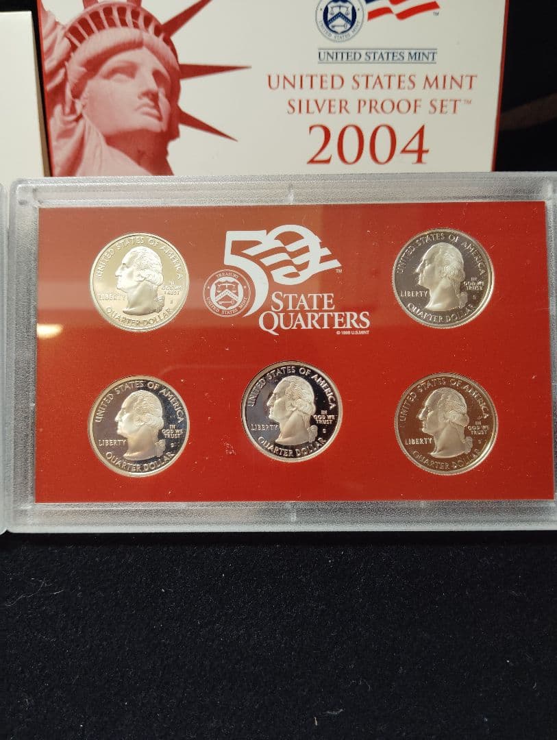 2004年 アメリカ 50州記念銀貨 シルバープルーフセット