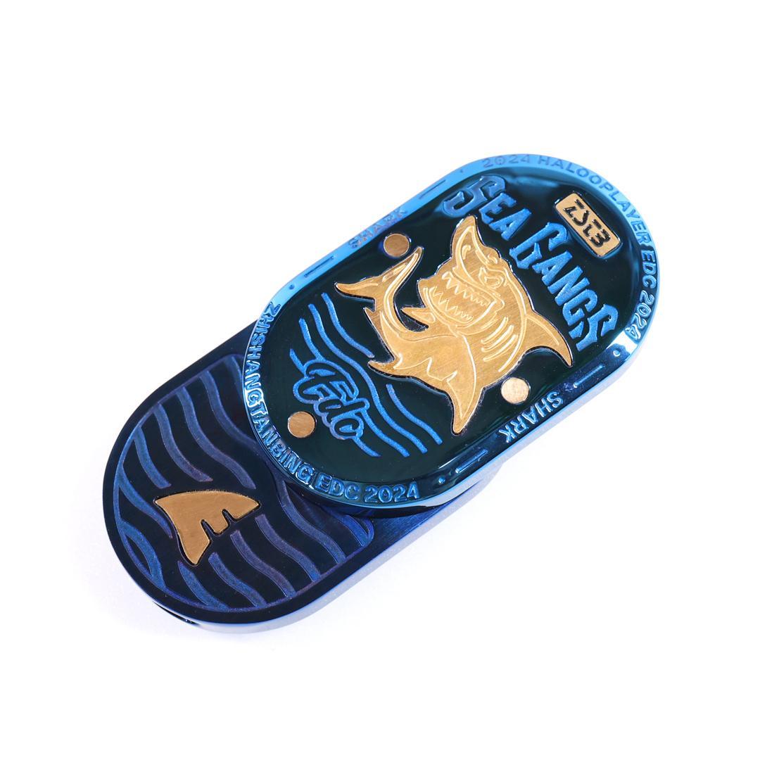 新品 メカニカルフィジェットスライダー シャーク 青 フィジェットトイ EDC