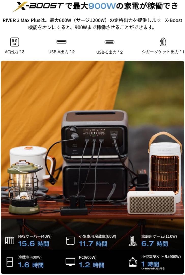 【新品】EcoFlow  3 Max Plus ポータブル電源