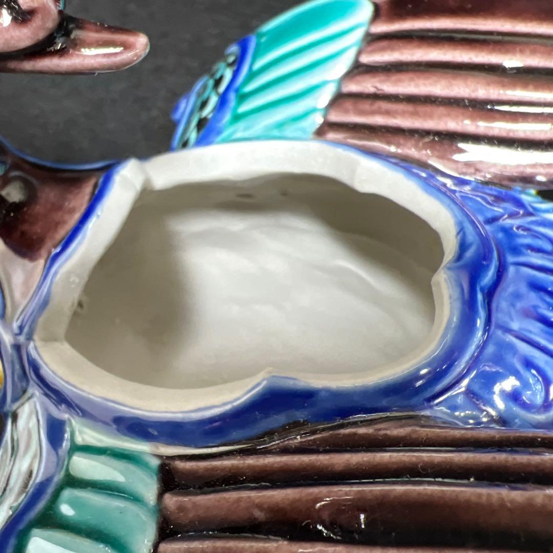 九谷弘之作　色釉瑞鳥香炉　共箱　横幅約21㎝　東Y7-1203☆2F