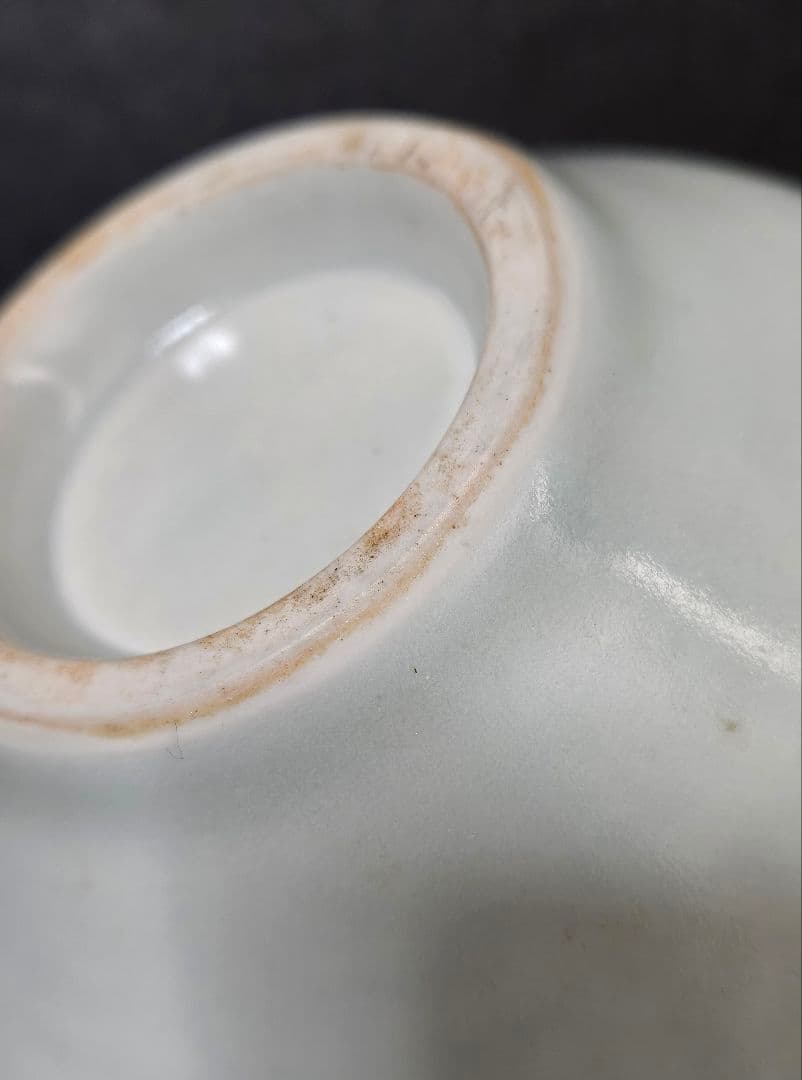 【李朝コレクター放出品❗04.】李朝白磁　分院手　大振り茶碗　鉢　時代産地不明❗