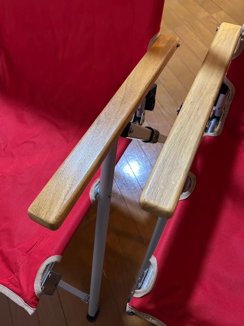 2脚セット　コールマン　チェア 赤　レイチェア　ハイバック　3段階