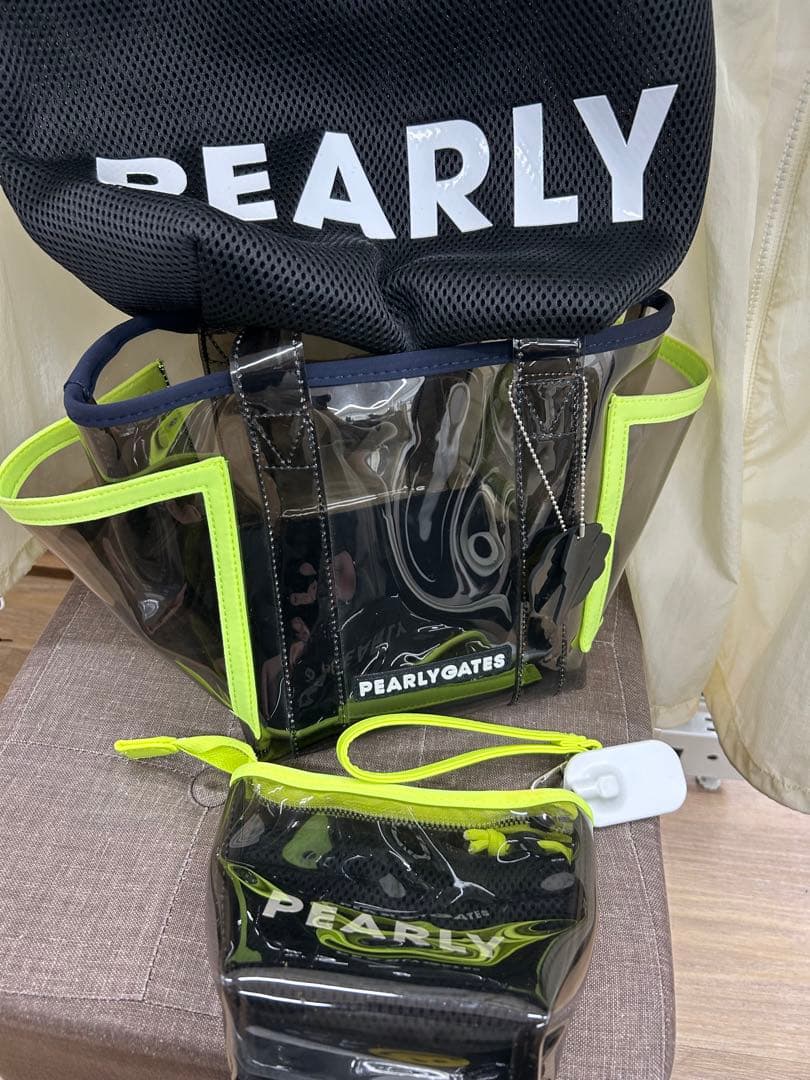 PEARLY GATES ゴルフカートバッグ スケルトンクリア・ネオンイエロー