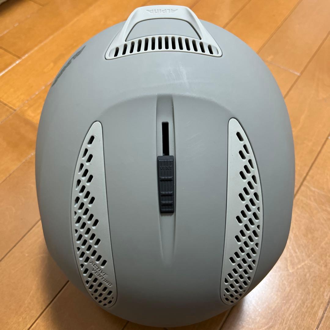 【未使用】ALPHA アルピナ ヘルメット 54-57cm グレー スキー