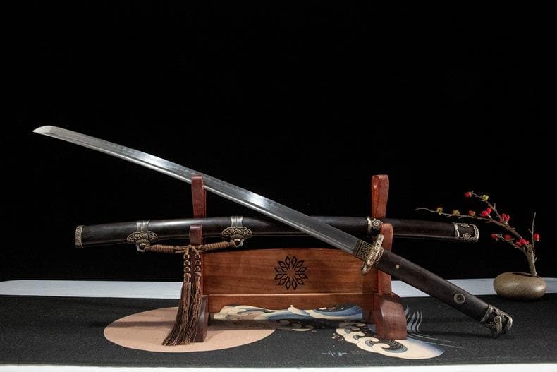 夜鶴黒檀太刀 日本刀 模造刀 居合刀 武士道 武蔵 鑑賞用 手鍛造打