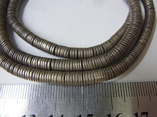 ★D1012★磨耗　OLD　ビルマ・チン族　真鍮　ネックレス　環ビーズパーツ