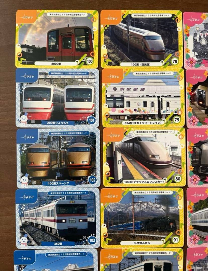 東武鉄道　電車カード　125周年　記念　125種類　新幹線　在来線