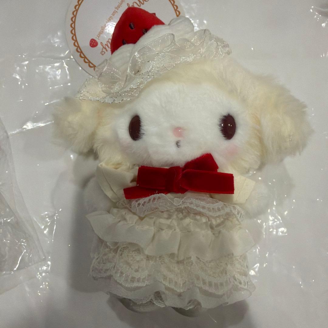 マイメロディ ショートケーキ マスコットホルダー ぬいぐるみチャーム