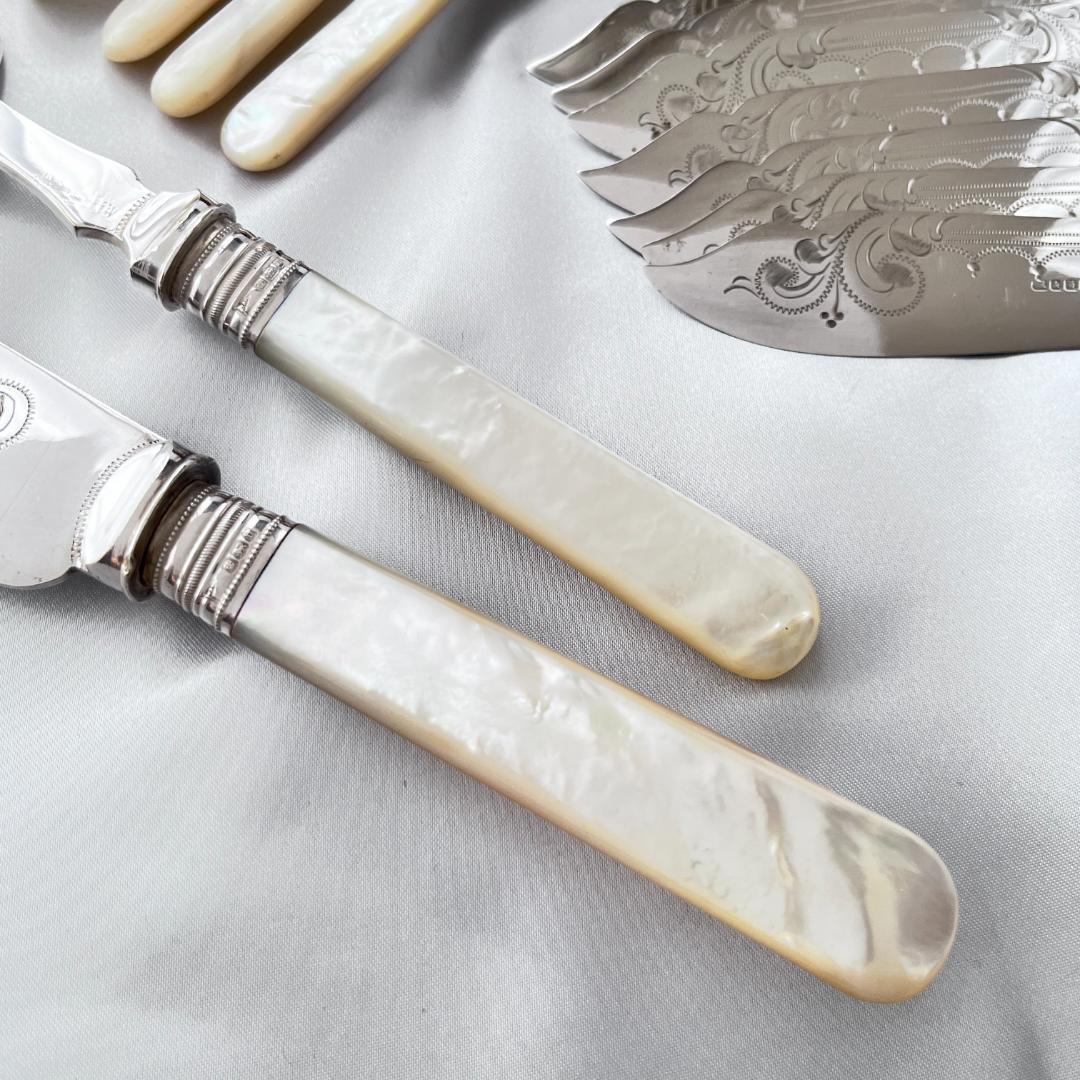 【Walker & Hall】【白蝶貝 / 純銀継手】カトラリーセット サーバー