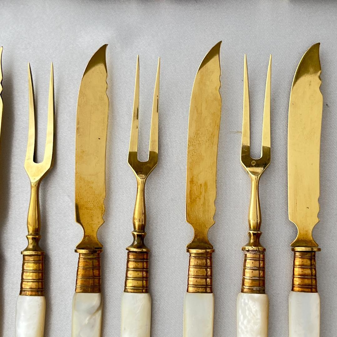 【仏蘭西】【白蝶貝】パストリーセット フォーク / ナイフ 12本