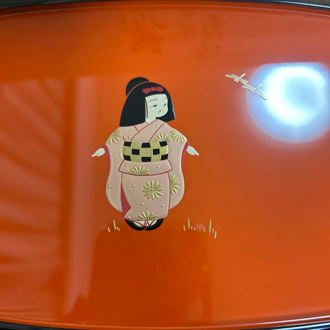 輪島塗　輪島漆器　大雅堂　摂田照彦　兼用皿　童蒔絵　５枚　高級漆器　未使用希少品