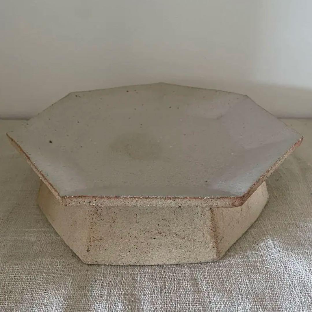 沖縄　大嶺實清　2000年前後作品　七角形台付き皿