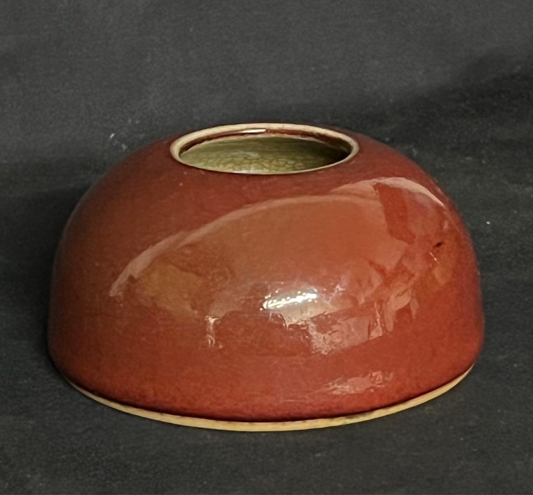 文房具　清康熙　 紅釉水盂/MT 2-66