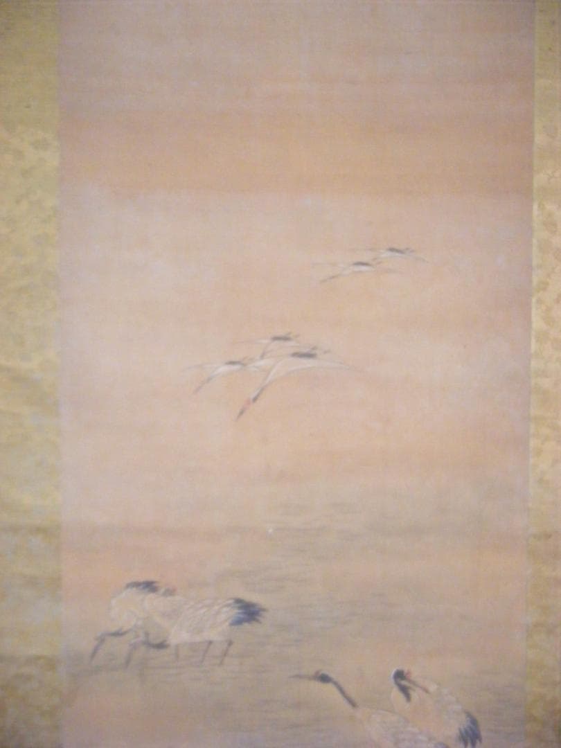 掛軸　石泉銘　鶴之図　逸品　G11