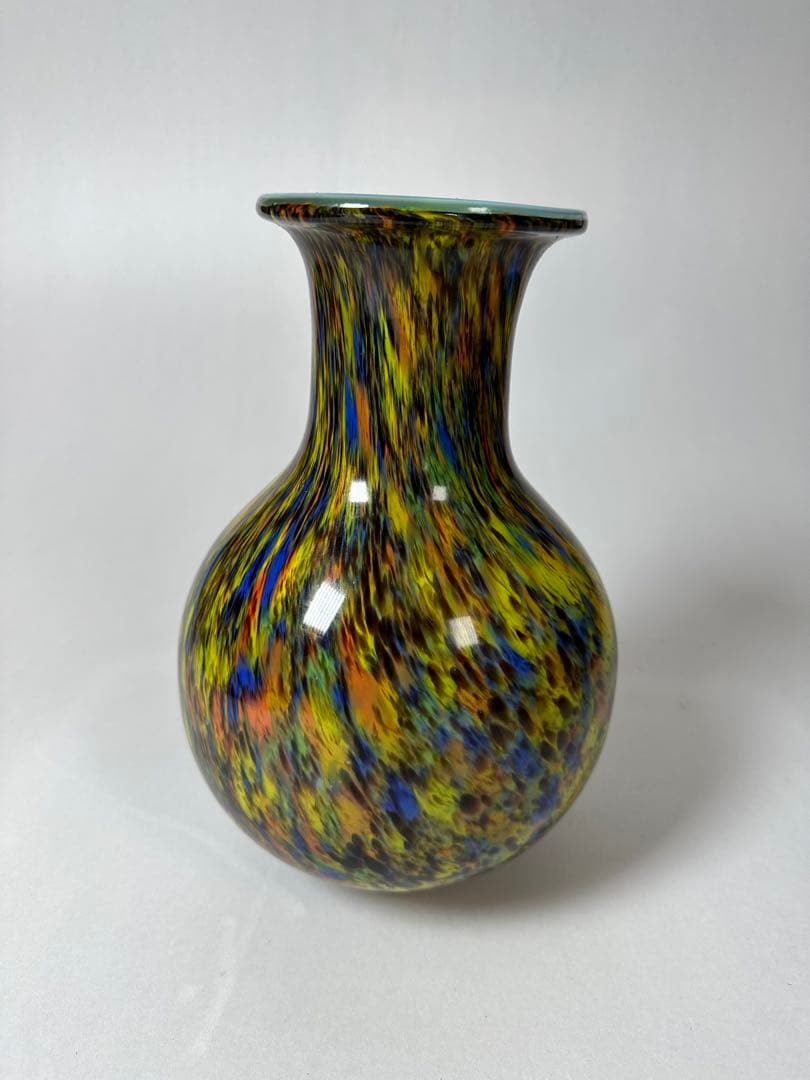 花瓶 レトロガラス ヴィンテージ ガラス フラワーベース 壺 アンティー