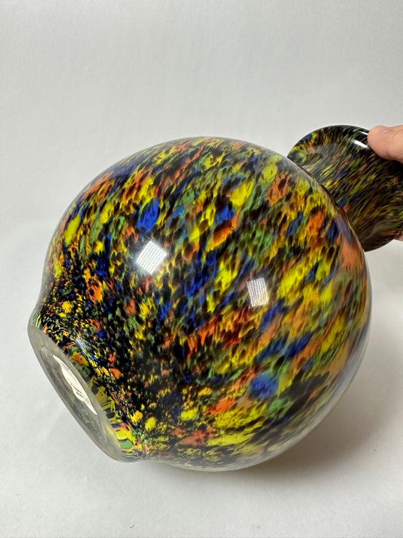 花瓶 レトロガラス ヴィンテージ ガラス フラワーベース 壺 アンティー