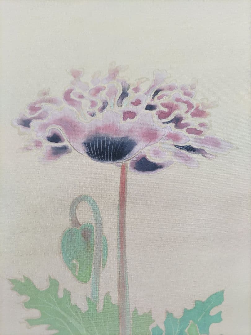 磯田又一郎 日本画 芥子図（けしず）【真作】