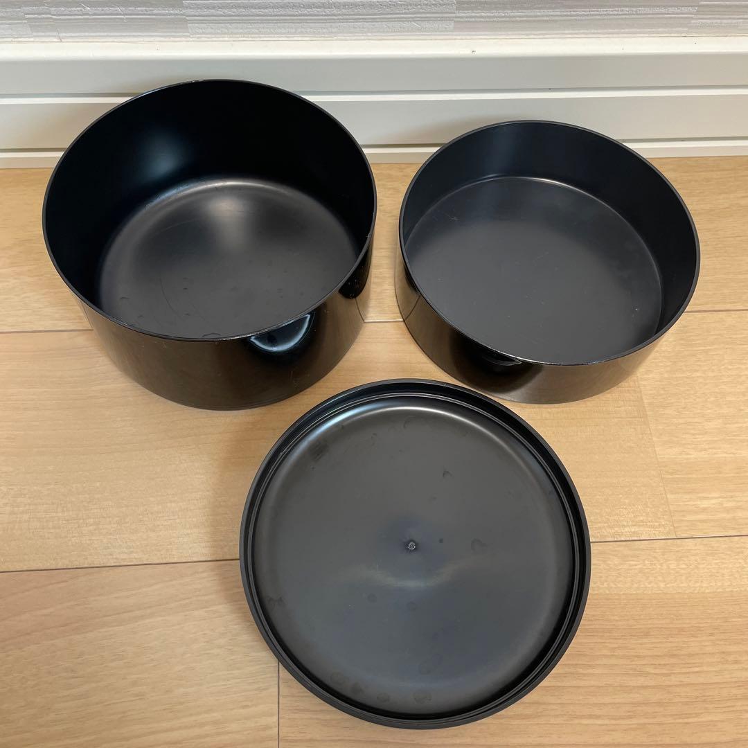 漆製 重箱 鶴と葉のデザイン 約20cm