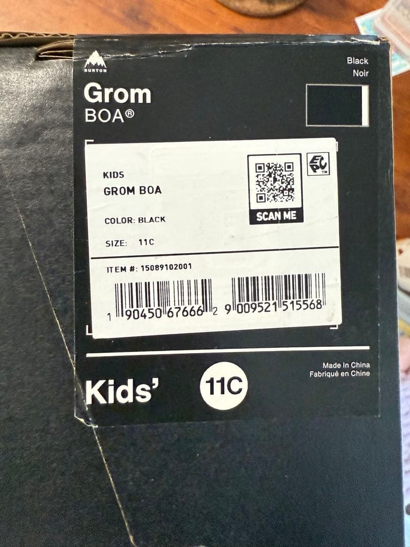 超美品BurtonGromBOA子ども用スノーボードブーツ 11C 17.5cm