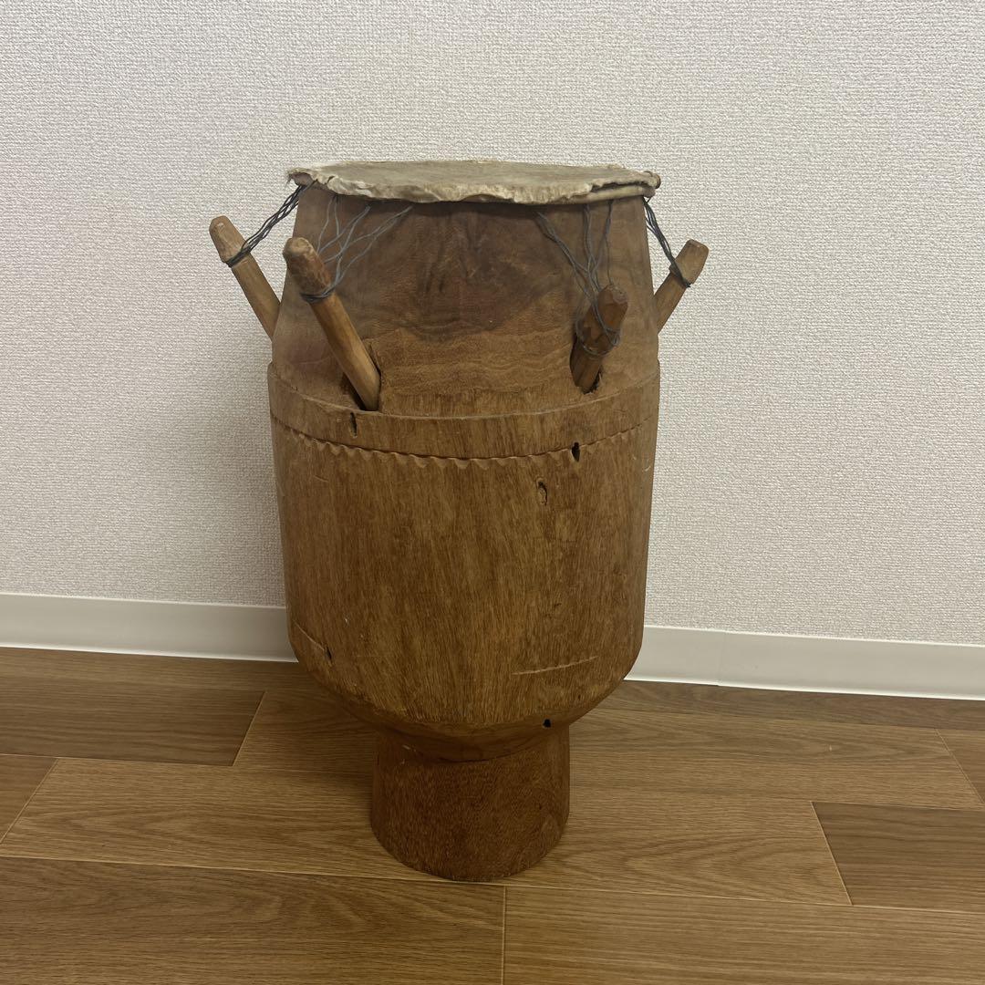 【希少】アフリカンドラム　太鼓　トーゴ　木製　タルンバット