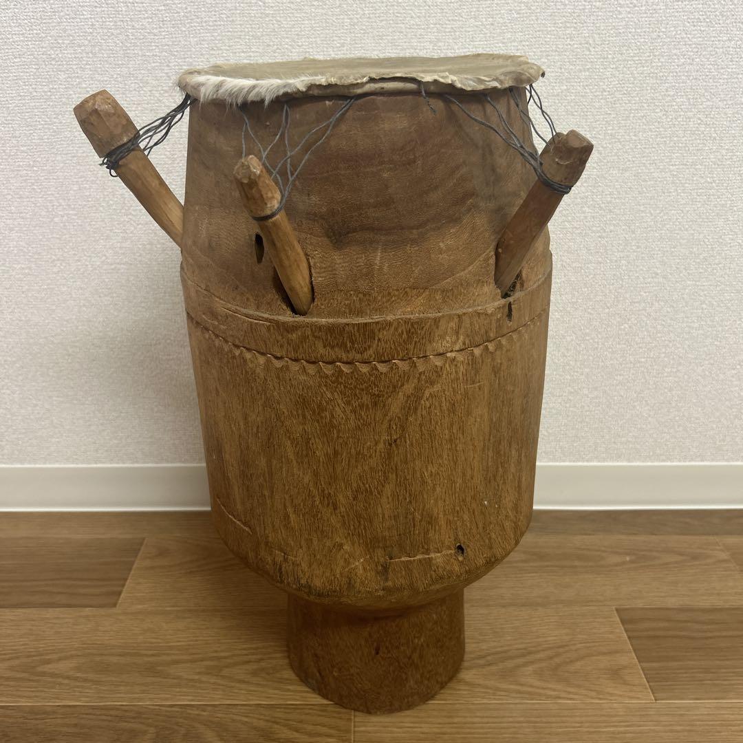 【希少】アフリカンドラム　太鼓　トーゴ　木製　タルンバット
