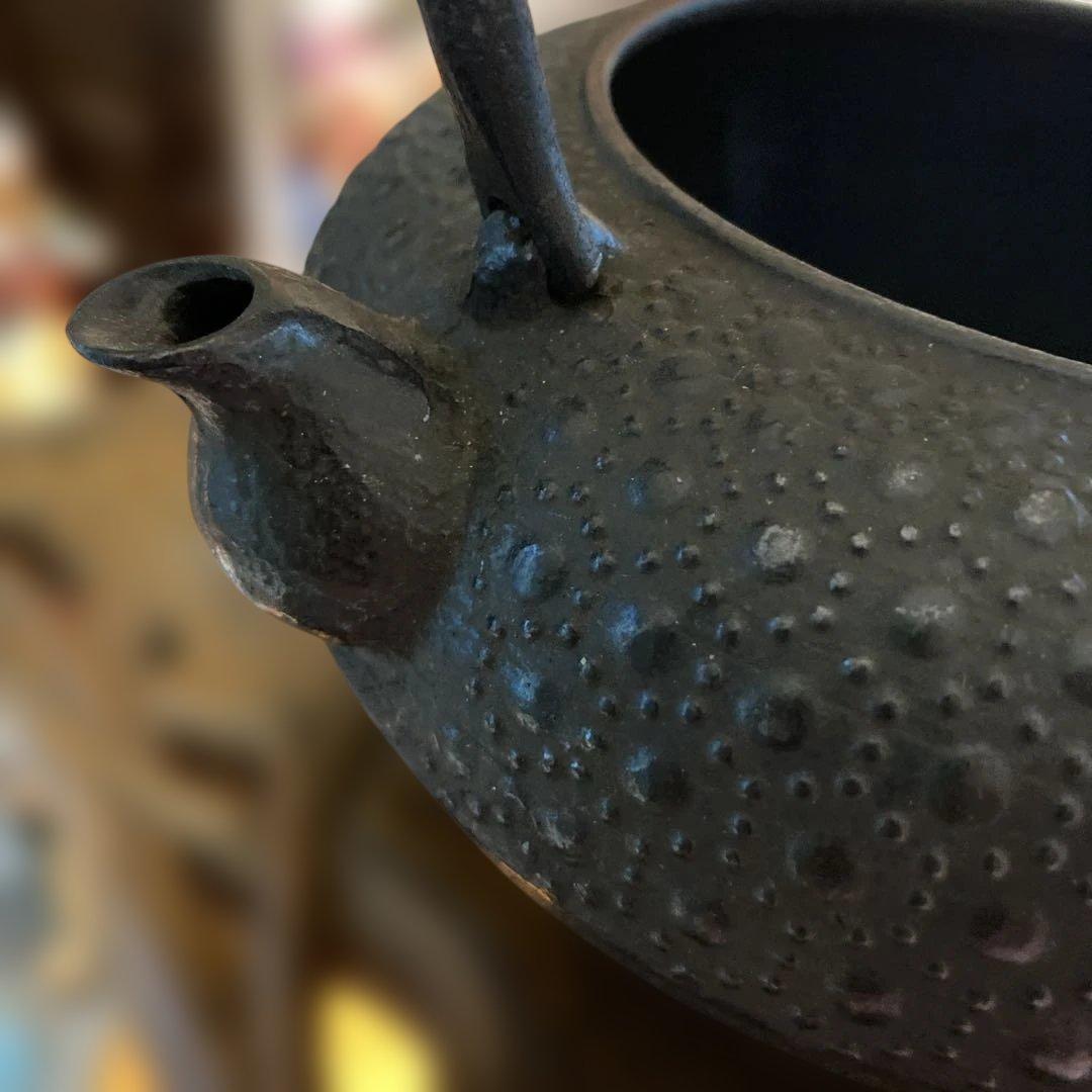 南部鉄瓶 砂鉄 健次郎 茶道具　超希少　1.85Ｌ　大きめ