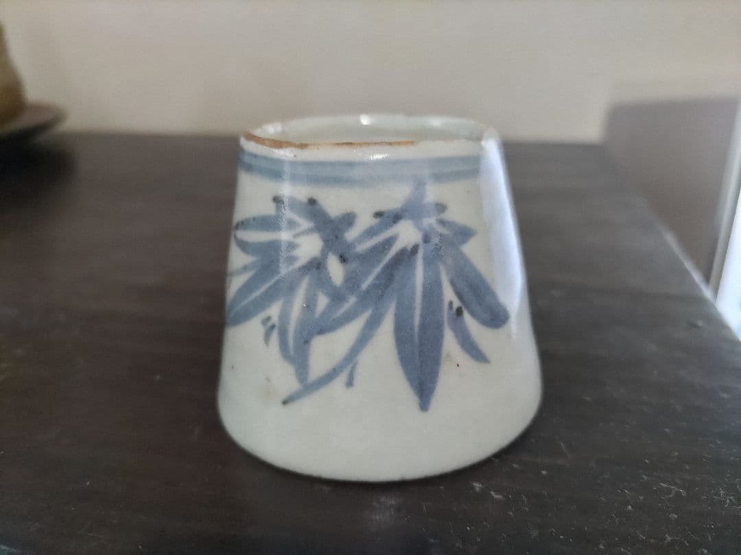 古伊万里　そば猪口　楓・紅葉　初期様式・生掛釉薬　無傷　110ｇ