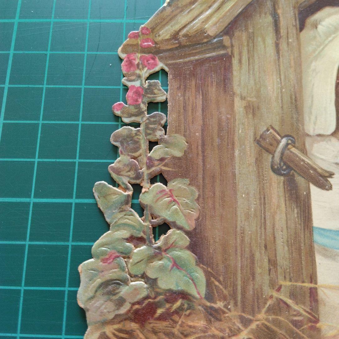 珍品　愛らしい子どもの大きめクロモス　補修跡あり　フランス　蚤の市　アンティーク