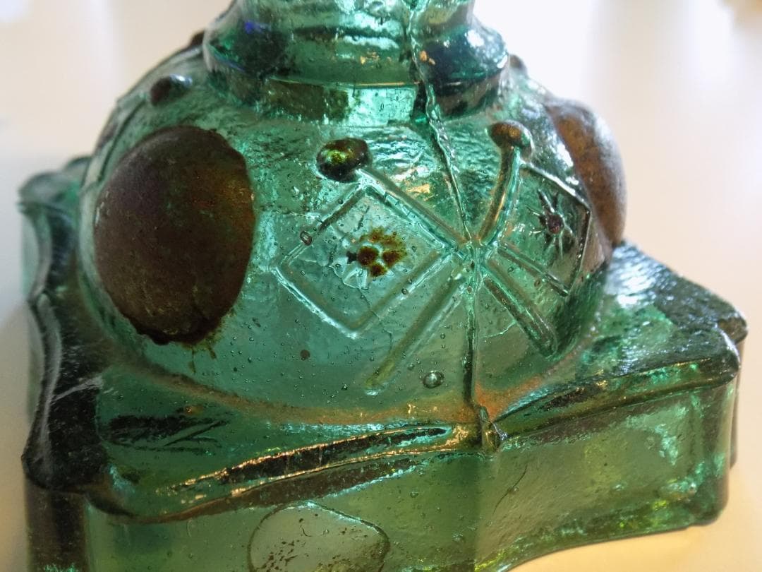 大珍品　日の丸と満州国旗があしらわれた古い灯油ランプ